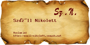 Széll Nikolett névjegykártya