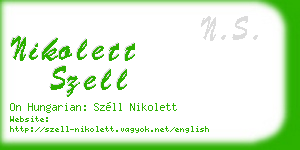 nikolett szell business card