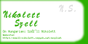 nikolett szell business card